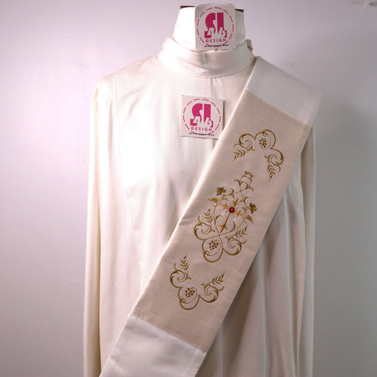 GRAPE VINE with CROSS  - Deacon Stole