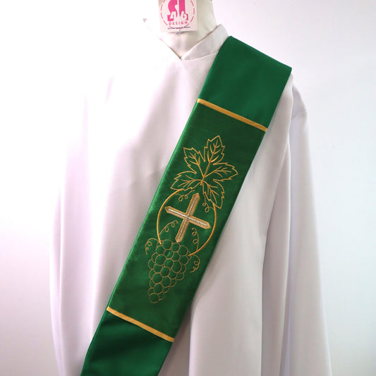 Holy Cross with Grapes  - Deacon Stole