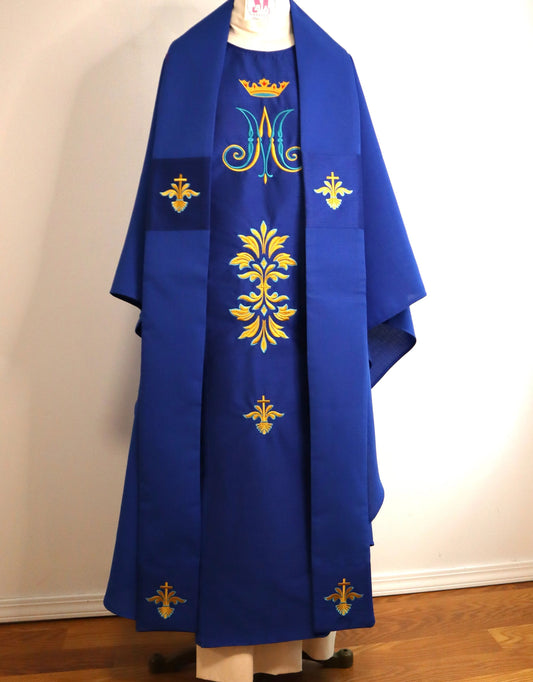 MARIAN  MEDALLION - Chasuble + Stole Set