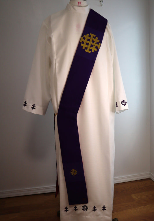 JERUSALEM  CROSS - Alb + Stole Set