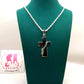 Deacon Cross Necklace - Sterling Silver with Swarovski crystals