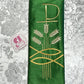 Cross with Grapes & Wheat - Chi Rho - Deacon Stole