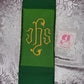 Holy Spirit Cross  & JHS Medallion - Priest Stole
