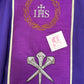 JHS medallion with crown of thorns chasuble and stole set.