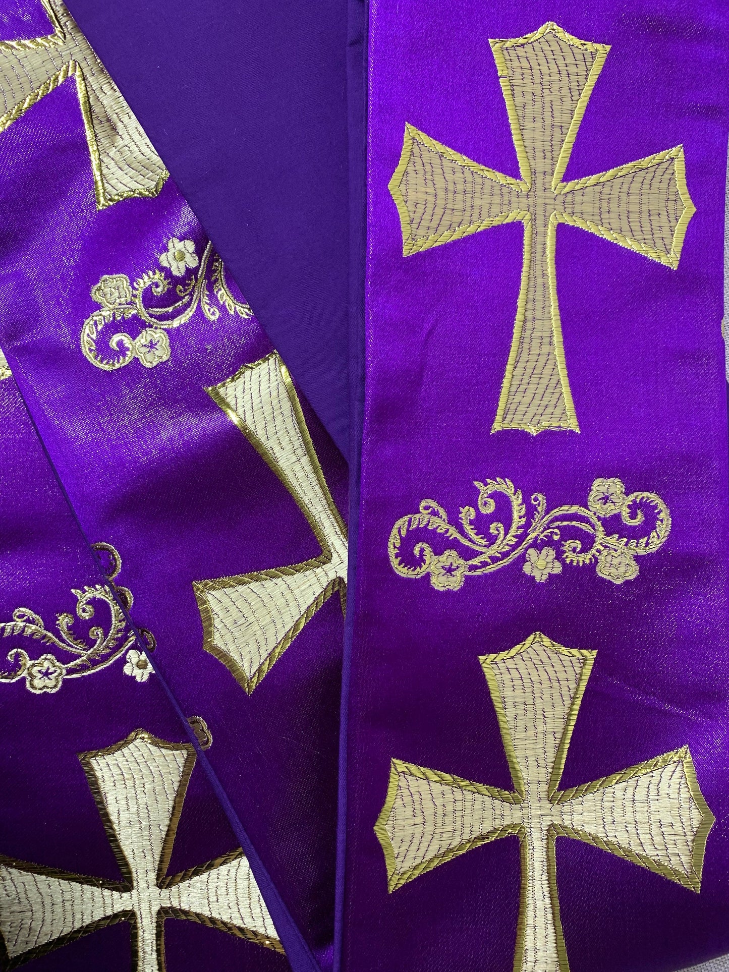 Deacon Stole in Brocade Fabric - Custom made