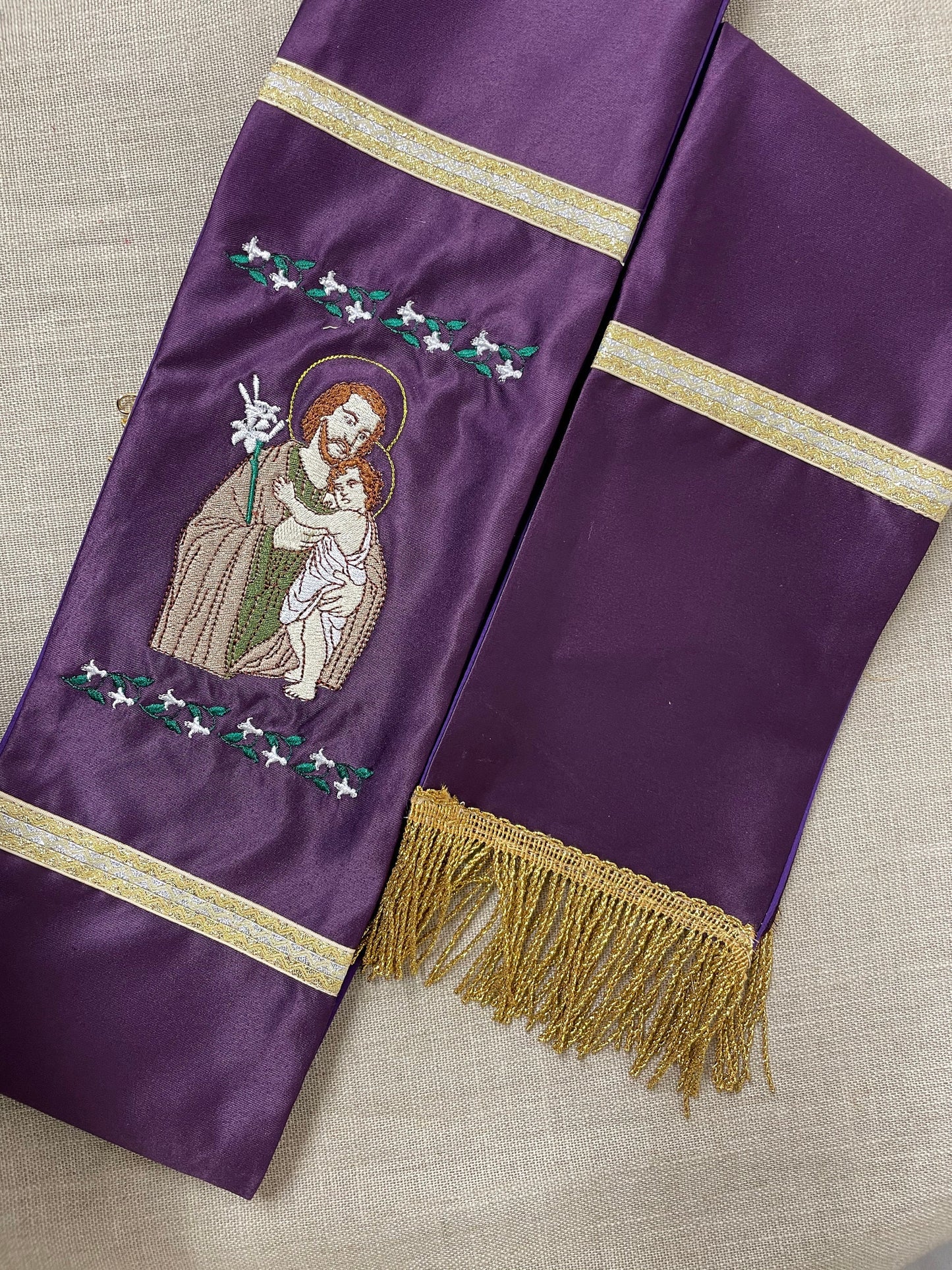 St Joseph Deacon stole - Custom made